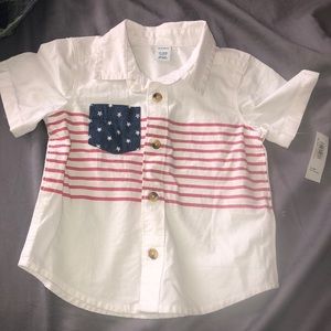 Boys Old Navy flag button up